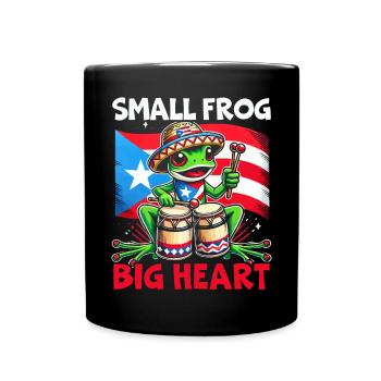 Coqui Frog Puerto Rico Pride Boricua Puerto Rican - Full Colour Mug - black - Front