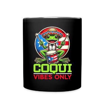 Coqui Frog Puerto Rico Pride Boricua Puerto Rican - Full Colour Mug - black - Front