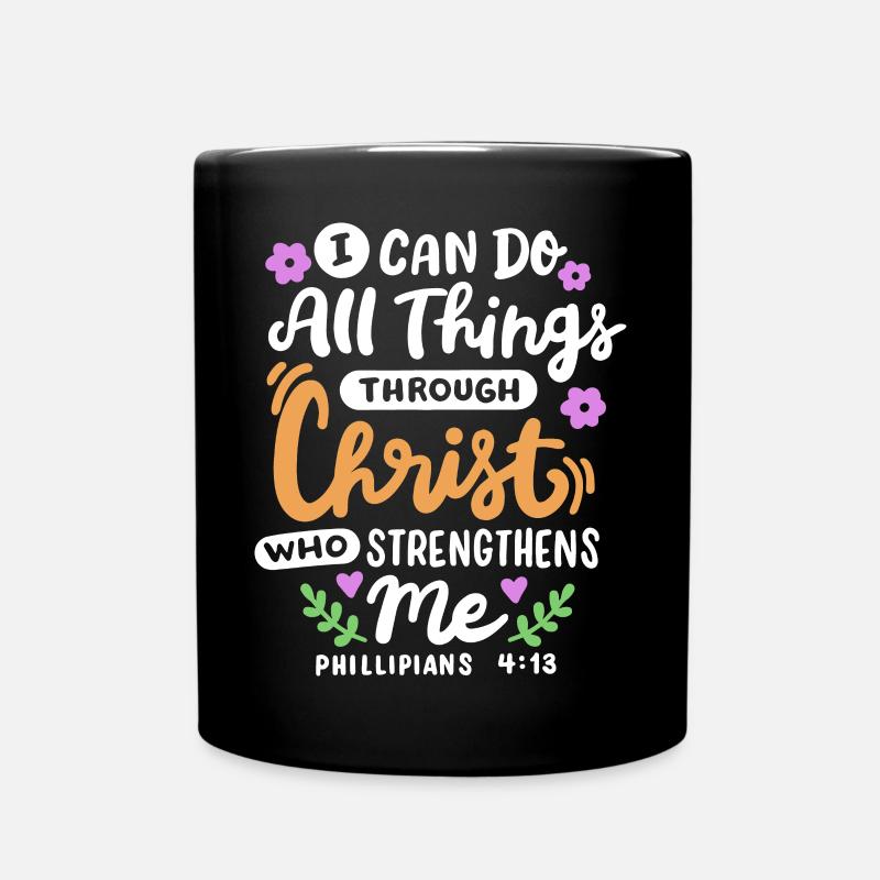 Christlich Glaube Bibelvers - Tasse einfarbig - Schwarz