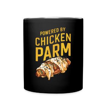 Propulsé par le poulet Parm - Hähnchen Parmigiana - Mug uni - noir - Devant