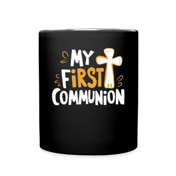 My First Communion Solemn Design - Full Colour Mug - black - Front