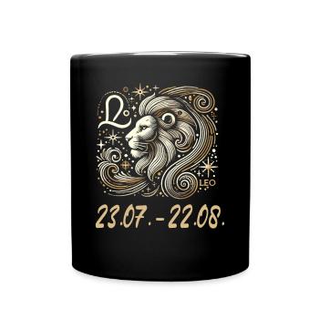 Himmlischer Löwe Sternzeichen - Tasse einfarbig - Schwarz - Vorne