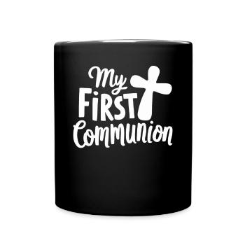 Ma première communion Conception solennelle - Mug uni - noir - Devant