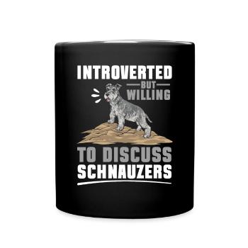 Zwergschnauzer Hund Schnauzer - Tasse einfarbig - Schwarz - Vorne
