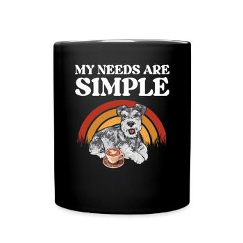 Zwergschnauzer Hund Schnauzer - Tasse einfarbig - Schwarz - Vorne