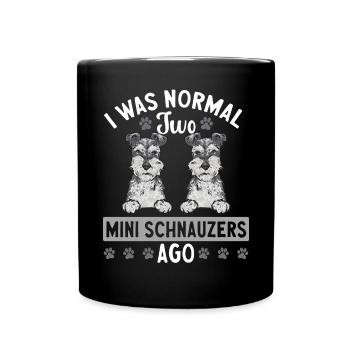 Zwergschnauzer Hund Schnauzer - Tasse einfarbig - Schwarz - Vorne