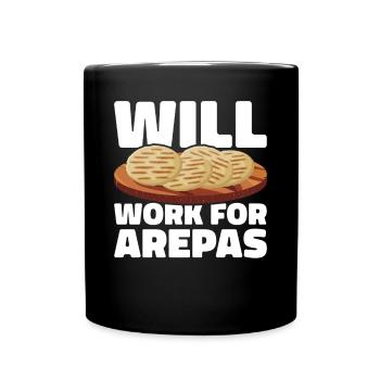 Arepa Kolumbianisches Essen - Tasse einfarbig - Schwarz - Vorne