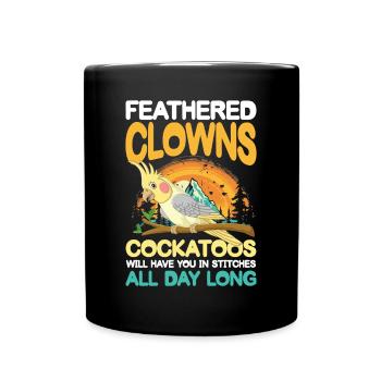 Featherd Clowns Cockatoos für eine Kakadu - Tasse einfarbig - Schwarz - Vorne