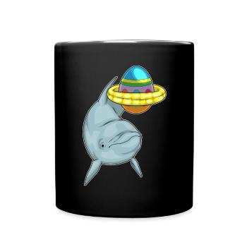 Baignade de Pâques avec dauphins - Mug uni - noir - Devant