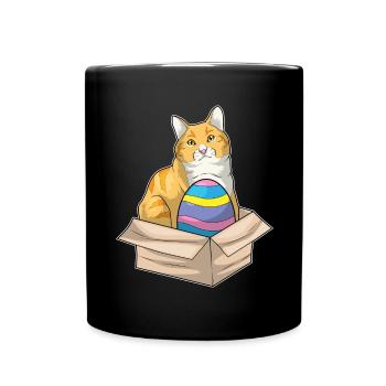 Cat Easter Easter Egg - Full Colour Mug - black - Front