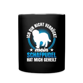 Schafpudel hat mich geheilt Altdeutscher Hütehund - Tasse einfarbig - Schwarz - Vorne