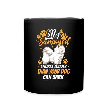 Samoyède ronfle bruyamment Samoyède Spitz Samoyède - Mug uni - noir - Devant