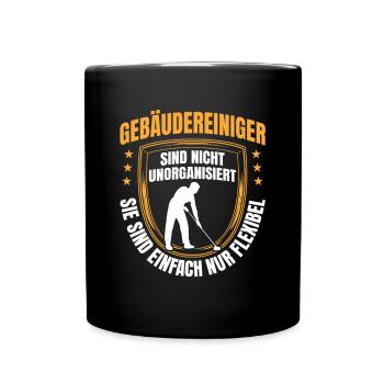 Building cleaners are flexible window cleaners - Full Colour Mug - black - Front