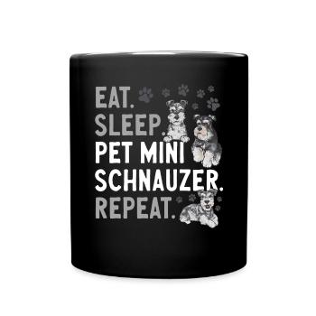 Zwergschnauzer Hund Schnauzer - Tasse einfarbig - Schwarz - Vorne