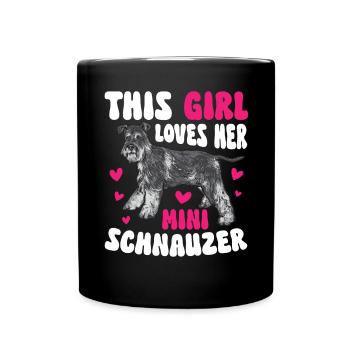 Zwergschnauzer Hund Schnauzer - Tasse einfarbig - Schwarz - Vorne