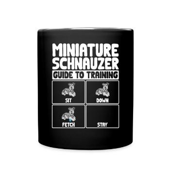 Zwergschnauzer Hund Schnauzer - Tasse einfarbig - Schwarz - Vorne