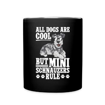 Zwergschnauzer Hund Schnauzer - Tasse einfarbig - Schwarz - Vorne