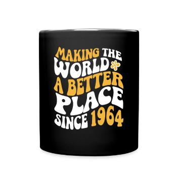 1964 Geburtstag Vintage Hippie Groovy - Tasse einfarbig - Schwarz - Vorne