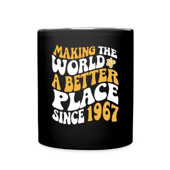 1967 Geburtstag Vintage Hippie Groovy - Tasse einfarbig - Schwarz - Vorne