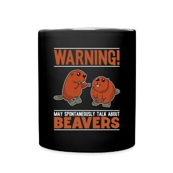Kann spontan über Beavers North sprechen - Tasse einfarbig - Schwarz - Vorne