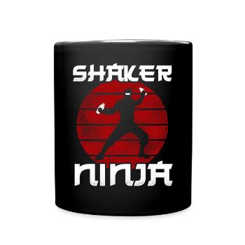Bartender Mixologist Ninja Shaker - Full Colour Mug - black - Front
