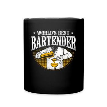 Bartender Mixologist World's Best - Full Colour Mug - black - Front