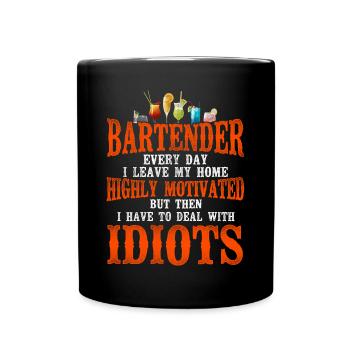Bartender Mixologist Bartender - Full Colour Mug - black - Front
