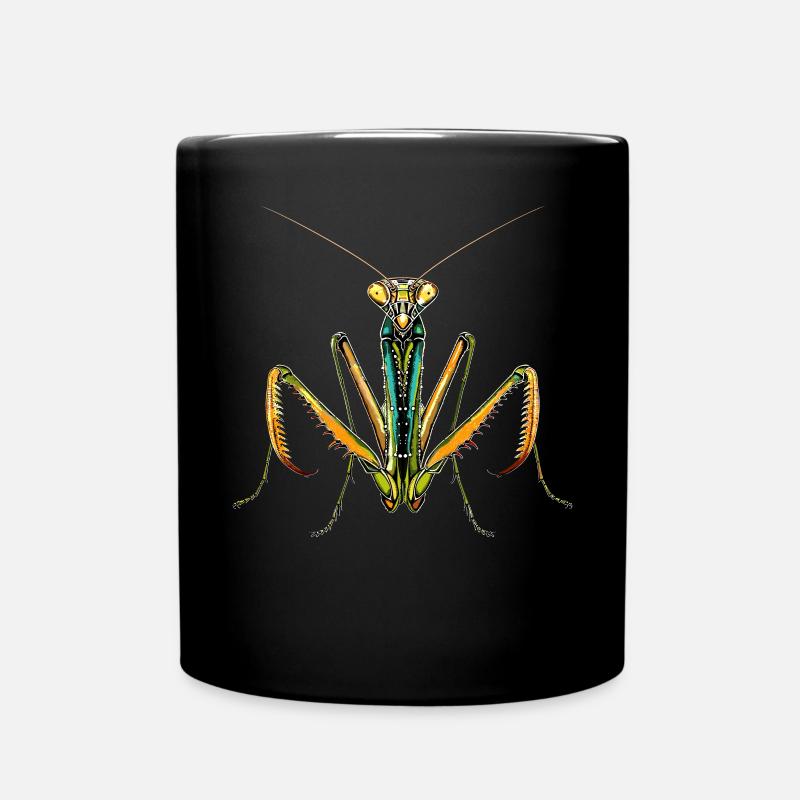 Gottesanbeterin Praying Mantis Liebe Fangschrecken - Tasse einfarbig - Schwarz