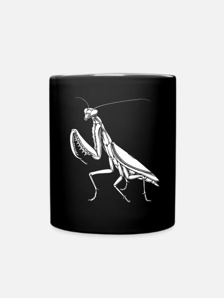 Gottesanbeterin Praying Mantis Liebe Fangschrecken - Tasse einfarbig - Schwarz