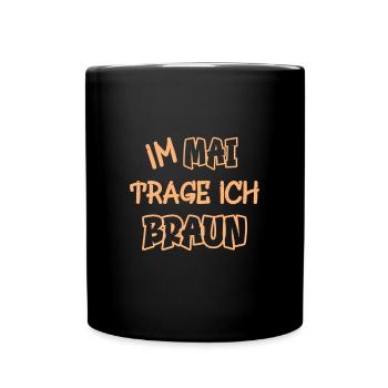 En mai, je porte du marron en disant la couleur marron - Mug uni - noir - Devant