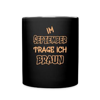 En septembre, je porte du marron en disant la couleur marron - Mug uni - noir - Devant