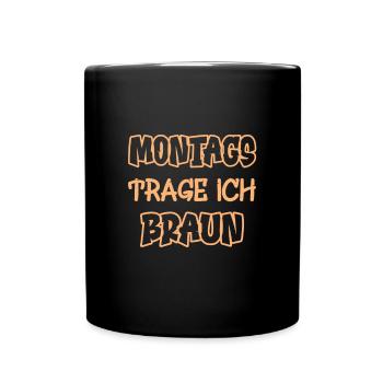 Le lundi, je porte du marron Dire couleur marron - Mug uni - noir - Devant