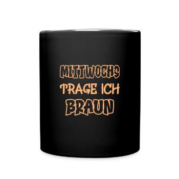 Le mercredi, je porte du marron en disant couleur marron - Mug uni - noir - Devant