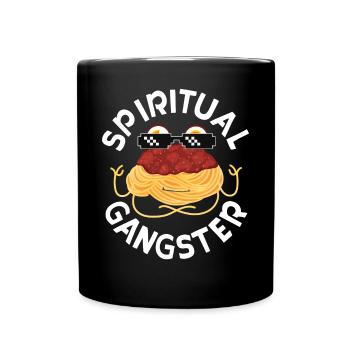 Fliegendes Spaghettimonster FSM - Tasse einfarbig - Schwarz - Vorne