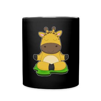 Girafe Yoga Fitness Méditation - Mug uni - noir - Devant