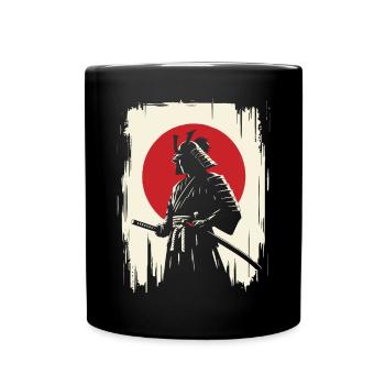 Samurai Ronin Schwertkampf Krieger Geschenk - Tasse einfarbig - Schwarz - Vorne