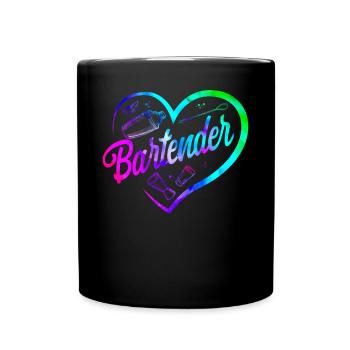 Bartender Mixologist Heart - Tasse einfarbig - Schwarz - Vorne