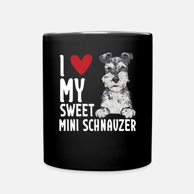 Zwergschnauzer Hund Schnauzer - Tasse einfarbig - Schwarz