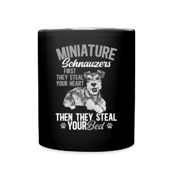 Zwergschnauzer Hund Schnauzer - Tasse einfarbig - Schwarz - Vorne