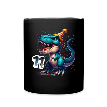 T Rex Dinosaure 11e anniversaire Enfants Anniversaire - Mug uni - noir - Devant