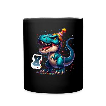 T Rex Dinosaure 8e anniversaire Enfants Anniversaire - Mug uni - noir - Devant