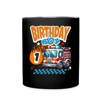 1er anniversaire des pompiers - Mug uni - noir - Devant