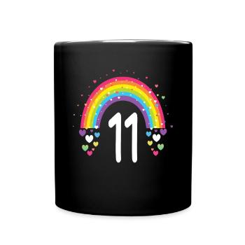 11th Birthday Gift Rainbow Birthday Boy - Full Colour Mug - black - Front