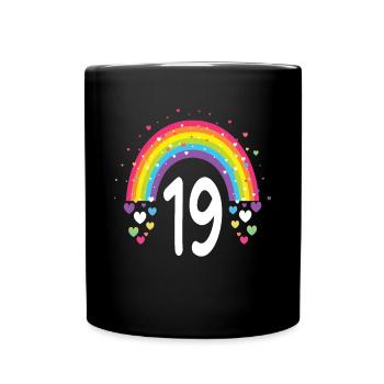 19th Birthday Gift Rainbow Birthday Child - Full Colour Mug - black - Front