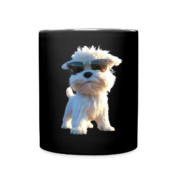 Maltese Little Maltese Dog Love Sweet Maltese - Full Colour Mug - black - Front