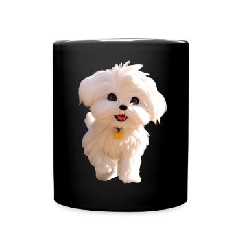 Maltese Little Maltese Dog Love Sweet Maltese - Full Colour Mug - black - Front
