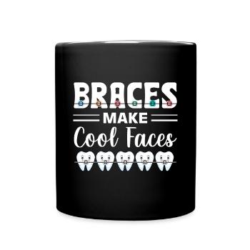 Zahnspange Kieferorthopäde - Tasse einfarbig - Schwarz - Vorne