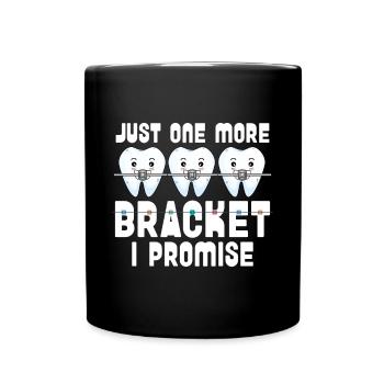 Zahnspange Kieferorthopäde - Tasse einfarbig - Schwarz - Vorne
