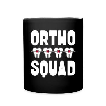 Zahnspange Kieferorthopäde - Tasse einfarbig - Schwarz - Vorne