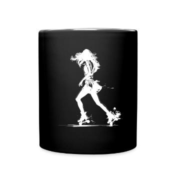 Roller Skater Drawing - Full Colour Mug - black - Front